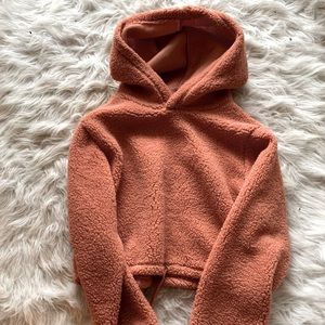 Fuzzy crop hoodie